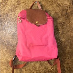 Pink Long Champ backpack